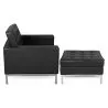 Designer Armchair with Footrest - Upholstered in Faux Leather - Konel image 7