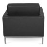 Buy Designer Armchair with Footrest - Upholstered in Faux Leather - Konel Black 16514 home delivery