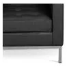 Designer Armchair with Footrest - Upholstered in Faux Leather - Konel image 7