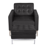 Buy Designer Armchair with Footrest - Upholstered in Faux Leather - Konel Black 16514 - in the UK