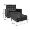 Designer Armchair with Footrest - Upholstered in Faux Leather - Konel image 7