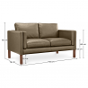 Buy Polyurethane Leather Upholstered Sofa - 2 Seater - Mordecai Taupe 13921 - in the UK