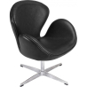 Buy Armchair with Armrests - Leather Upholstered - Svin Black 13664 - prices
