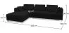 Chaise longue with 3 seats - Upholstered in fabric - Boretti image 7