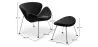 Designer Armchair with Footrest - Upholstered in Leather - Chunk image 7