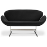 Buy Curved 2 Seater Sofa - Fabric Upholstered - Svin Black 13911 - in the UK