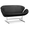 Buy Curved Sofa - Polyurethane Leather Upholstered - 2 Seater - Svin Black 13912 - prices