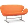 Curved Sofa - Polyurethane Leather Upholstered - 2 Seater - Svin image 7