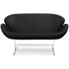 Buy Curved Sofa - Leather Upholstered - 2 Seater - Svin Black 13913 - in the UK