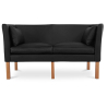 Buy 2 Seater Sofa - Polyurethane Leather Upholstered - Benjamin Black 13918 - in the UK