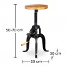 Buy Vintage industrial style small side table Natural wood 58477 at Privatefloor