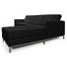 Buy Design Chaise Lounge - Leather Upholstered - Right - Sama Black 15185 in the United Kingdom