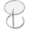 Adjustable Round Side Table - Glass and Steel - Lake image 7
