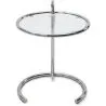 Adjustable Round Side Table - Glass and Steel - Lake image 7
