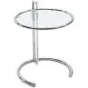 Adjustable Round Side Table - Glass and Steel - Lake image 7