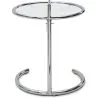 Adjustable Round Side Table - Glass and Steel - Lake image 7
