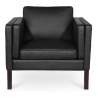 Buy Armchair with Armrest - Upholstered in Leather - Betzalel Black 15441 - in the UK