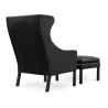 Buy Armchair with Footrest - Upholstered in Polyurethane Leather - Micah Black 15449 in the United Kingdom