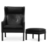 Buy Armchair with Footrest - Upholstered in Polyurethane Leather - Micah Black 15449 - in the UK