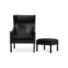 Armchair with Footrest - Upholstered in Leather - Micah image 7