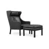 Armchair with Footrest - Upholstered in Leather - Micah image 7