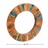 Buy Vintage Round recycled wooden mirror Multicolour 58504 - prices