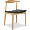 Buy Dining Chair - Scandinavian Style - Wood and Leather - Lanan Black 16435 - prices
