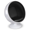 Buy Ball Design Armchair - Upholstered in Faux Leather - Batton Black 16499 - prices