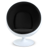 Buy Ball Design Armchair - Upholstered in Faux Leather - Batton Black 16499 - in the UK