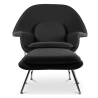 Buy Designer Armchair with Footrest - Upholstered in Fabric - Womb Black 16503 - in the UK