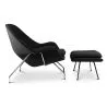 Designer Armchair with Footrest - Upholstered in Fabric - Womb image 7