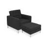 Buy Designer Armchair with Footrest - Upholstered in Cashmere - Konel Black 16513 - prices