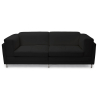 Buy Polyurethane Leather Upholstered Sofa - 2 Seater - Cawa Black 16611 - in the UK