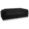 Buy Polyurethane Leather Upholstered Sofa - 2 Seater - Cawa Black 16611 - prices