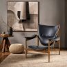 Design Armchair with Armrests - Wood and Leather - Captain image 7
