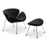 Designer Armchair with Footrest - Upholstered - Chunk image 7