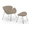 Designer Armchair with Footrest - Upholstered in Leather - Chunk image 7
