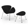 Designer Armchair with Footrest - Upholstered in Leather - Chunk image 7
