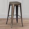 Industrial Design Bar Stool - Wood & Steel - 76cm - Stylix image 7
