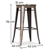 Buy Industrial Design Bar Stool - Wood & Steel - 76cm - Stylix Industriel 99954406 - prices