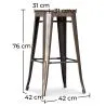 Industrial Design Bar Stool - Wood & Steel - 76cm - Stylix image 7