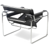 Buy Lounge Chair - Leatherette & Metal - Ivan Black 16815 in the United Kingdom