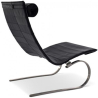Buy Leather Armchair - Design Lounger - Bloy Black 16830 in the United Kingdom