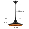 Buy Ceiling Lamp - Industrial Design Pendant Lamp - Extensive Black 22727 - in the UK