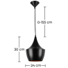 Buy Ceiling Lamp - Industrial Design Pendant Lamp - Extensive Black 22726 - in the UK