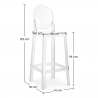 Buy Bar Stool with Backrest - Transparent Design - 75cm - Victoria Queen Transparent 58924 in the United Kingdom