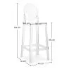 Bar Stool with Backrest - Transparent Design - 75cm - Victoria Queen image 7