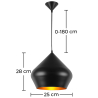 Buy Aluminum Ceiling Lamp - Industrial Design Pendant Lamp - Strong Black 22729 - in the UK