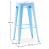 Bar Stool - Industrial Design - Steel - 76cm - Stylix image 7