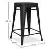Industrial Design Bar Stool - Matte Steel - 60cm - Stylix image 7